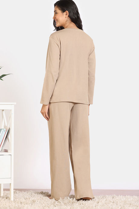 Zivame 2 Mile Fashion Knit Cotton Lounge Set - Oyster Gray — image 5